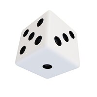 Weiße plastikwürfel weißer realistischer spielwürfel