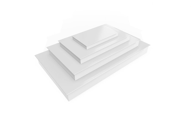 Weiße Podium-Zylinder-Vorlage auf weißem Hintergrund 3D-Render-Basisständer leerer Bühnen- oder Studiosockel runder Plattform-Showroom Kann Kaffeepaket-Milchflaschenbox oder ein beliebiges Objekt einfügen