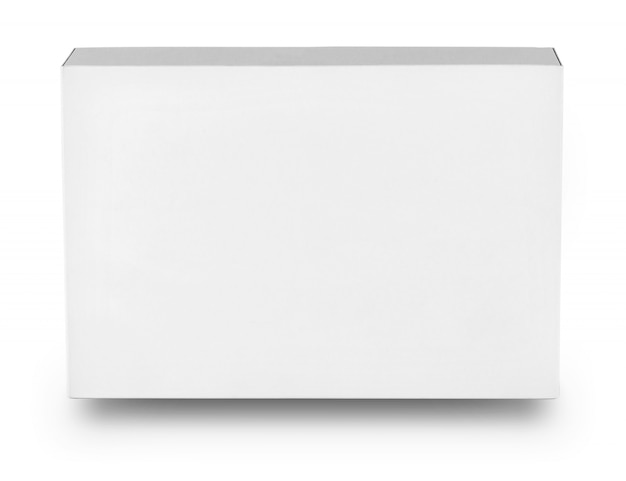 Weiße rechteckige Box lokalisiert auf weißem Hintergrund