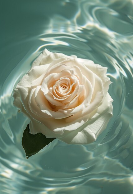 Foto weiße rose auf einem wasserbehälter
