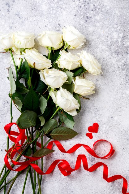Weiße Rose Bouquet.Holiday Day Valentine, Geschenk.