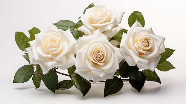 Weiße Rosenblüten auf weißem Hintergrund