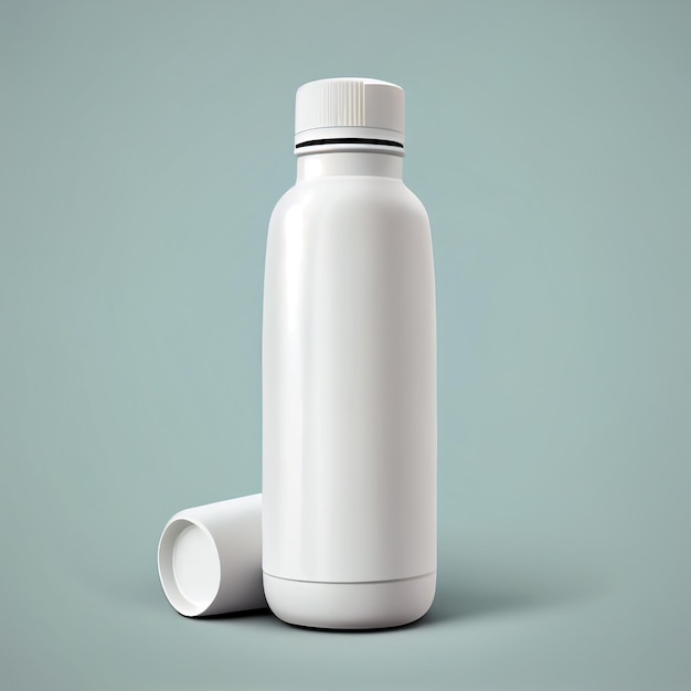 Weiße saubere Flasche Mockup 3D-Rendering