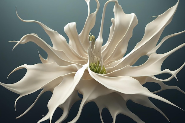 Weiße Simulation Datura-Blumen Mada von Creme, 3D-Rendering