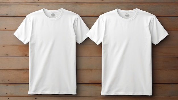 Weiße T-Shirt-Mockup-Vorlage für Vorder- und Rückseite-Designdruck mit ausreichend Platz für Anpassungen