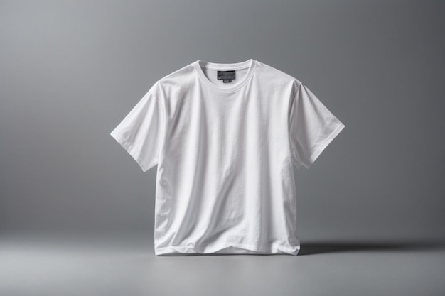 Weiße T-Shirts mit Kopierraum auf grauem Hintergrund
