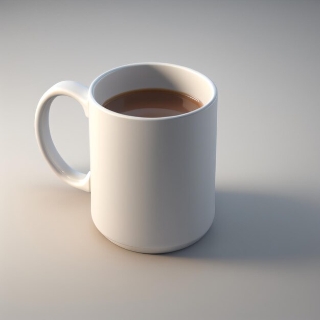 Foto weiße tasse einfache fotografie für mockup weißer hintergrund ai generiert