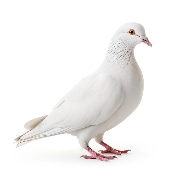 Weiße Taube auf weißem Hintergrund