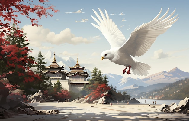 Weiße Taube für den Internationalen Tag des Friedens Poster