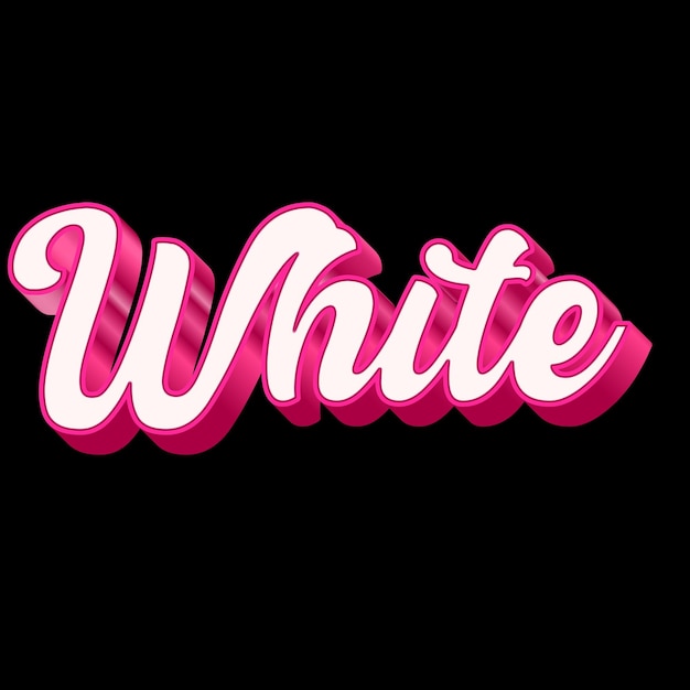 Weiße Typographie 3D-Design Pink Schwarz Weiß Hintergrundfoto JPG.