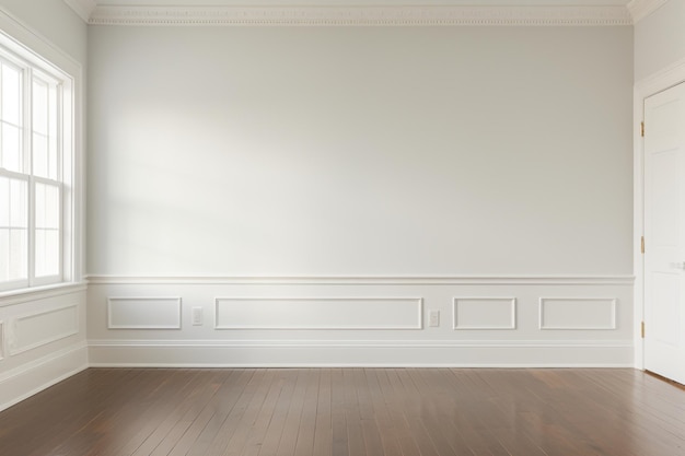 Weiße Wände in einem kleinen Raum mit einer weißen Tür
