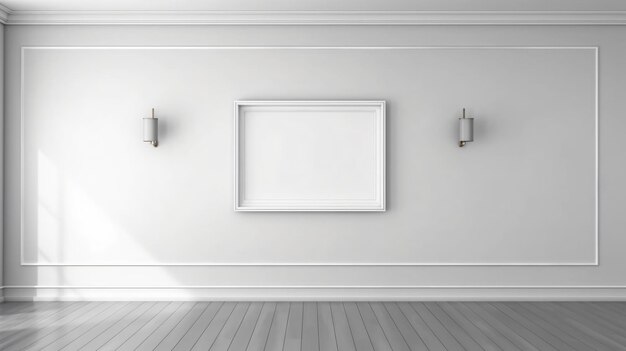 weiße Wand mit leerem Rahmen