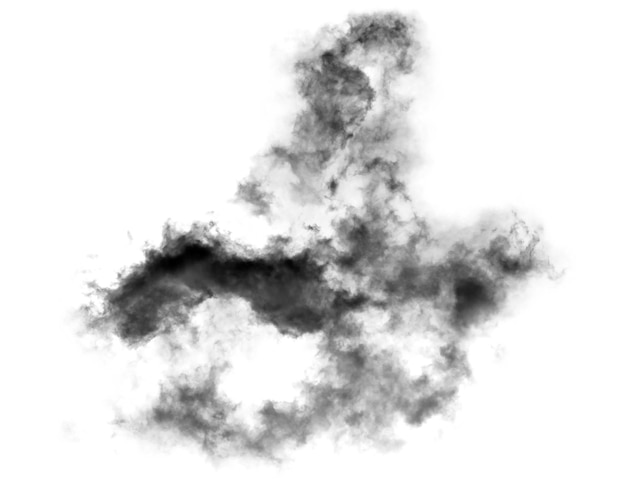 weiße Wolke Isoliert auf weißem Hintergrund Rauch Texturbrush-Effekt