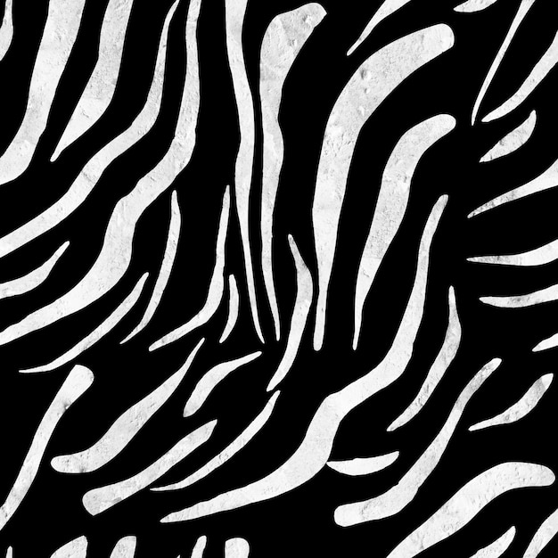 Weiße Zebrastreifen auf schwarzem, nahtlosem Aquarellmuster Vorlage zum Dekorieren von Designs und Illustrationen