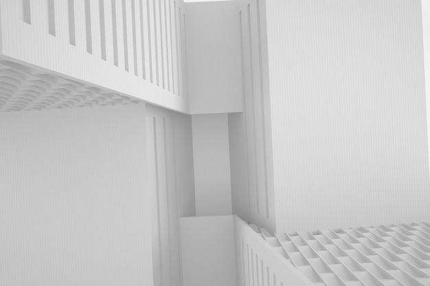 Weißer 3D-Konstruktivismus-Hintergrund
