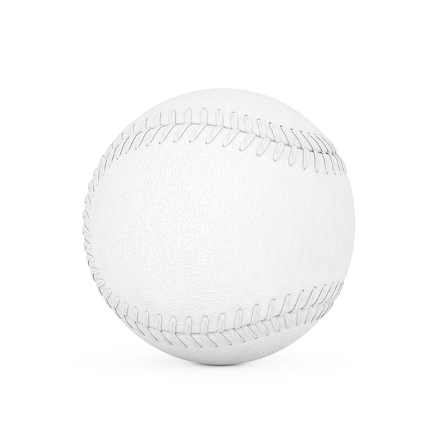 Weißer Baseballball im Clay-Stil, 3D-Rendering