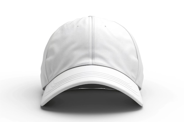 Weißer Baseballhut auf weißem Hintergrund