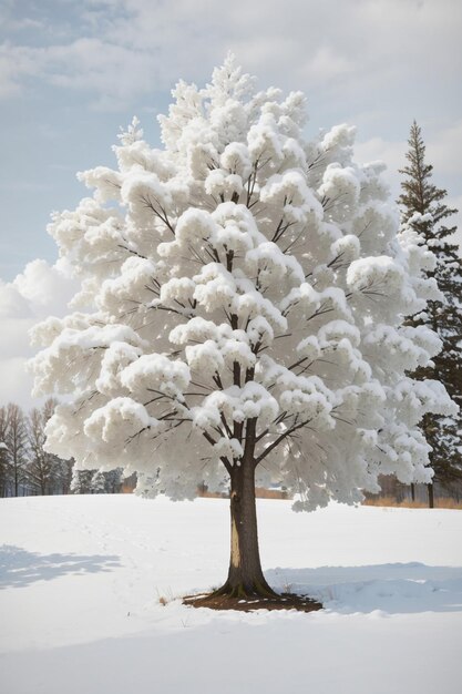 weißer Baum im Schnee