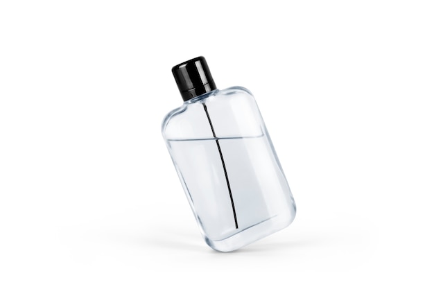 Weißer Behälter mit Sprühflasche isoliert auf weißem Hintergrund
