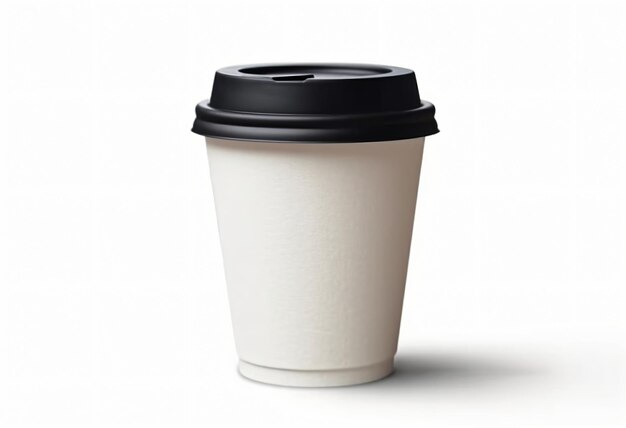 Weißer Einweg-Pappbecher für Kaffee oder Tee, Mock-up-Design-Vorlage, 3D-Rendering-Symbol