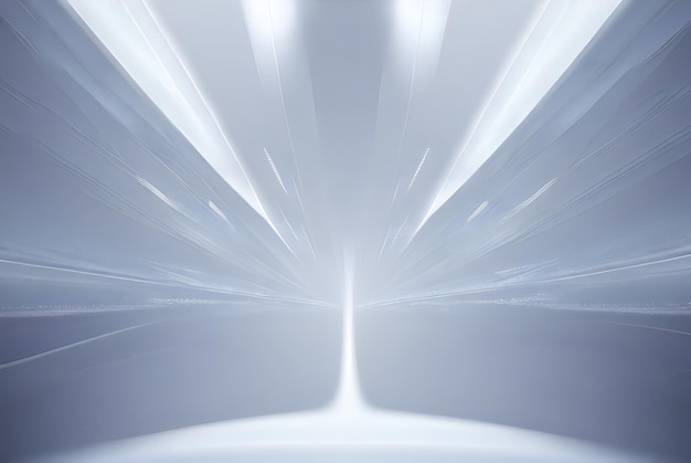 Weißer futuristischer Hintergrund mit fraktalen Horizontlinien minimale dynamische Form 3D-Rendering