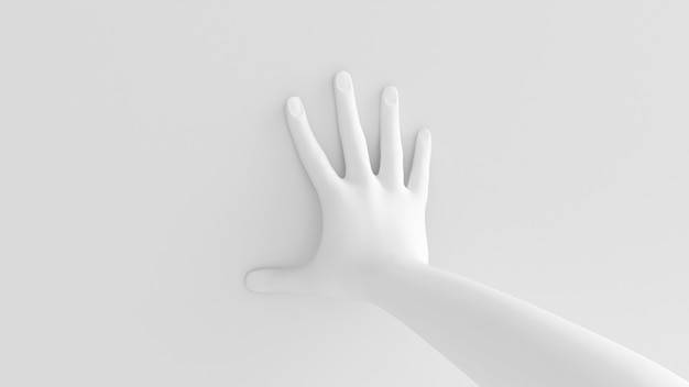 Weißer Hintergrund 3d Handgeste