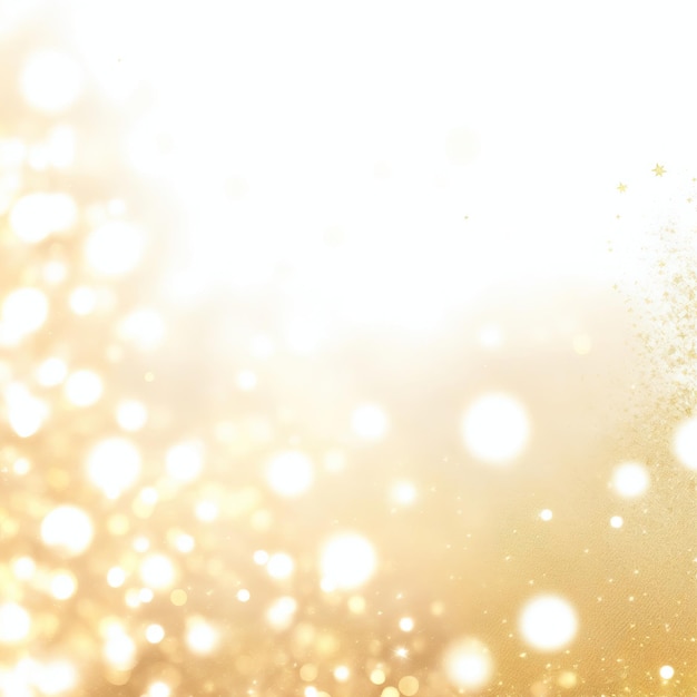 Weißer Hintergrund mit goldenen funkelnden Partikeln und Bokeh-Lichtern Hintergrund mit Goldfolie-Textur