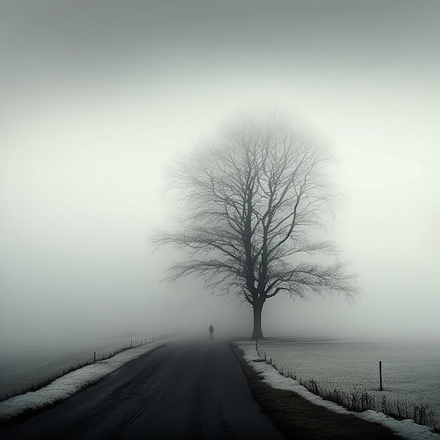 Weißer Hintergrund, rannig man road ai generiert