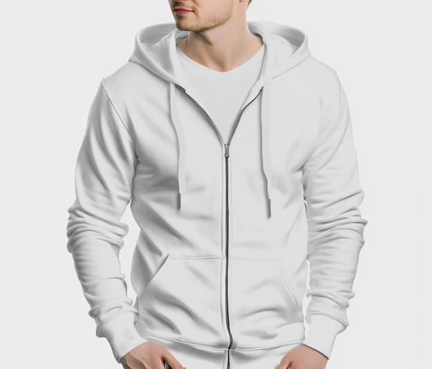 Foto weißer hoodie für unisex