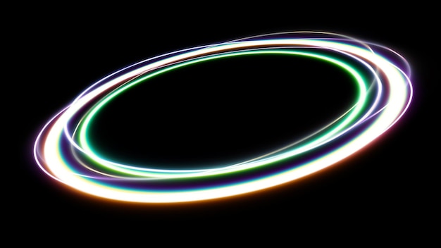 Weißer leuchtender Kreis Eleganter Lichtring Breitbildschirm 4K-Auflösung