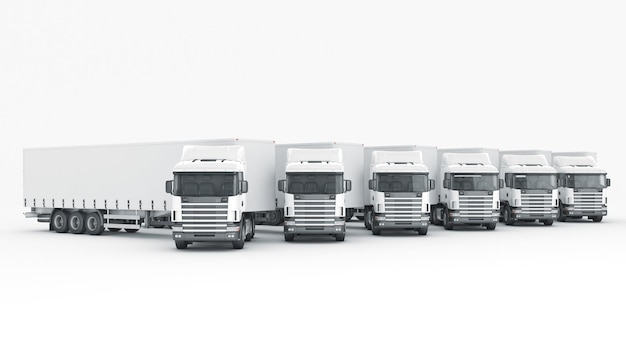 weißer LKW 3D-Rendering