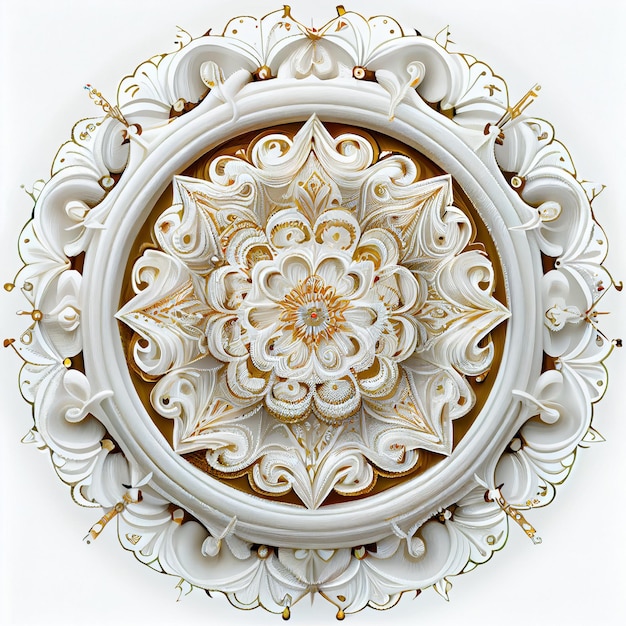 weißer Mandalahintergrund schöne Mandalatapetenillustration