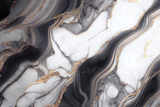 Foto weißer marmor mit abstraktem hintergrund aus gold und schwarzem hämatit