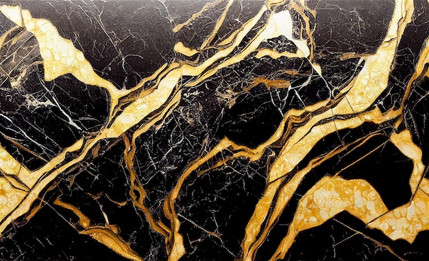 Weißer Marmor mit Schwarz und Gold