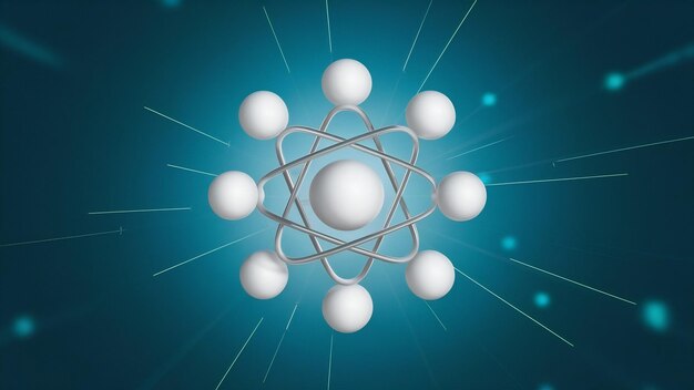 Foto weißer molekül- oder atomhintergrund