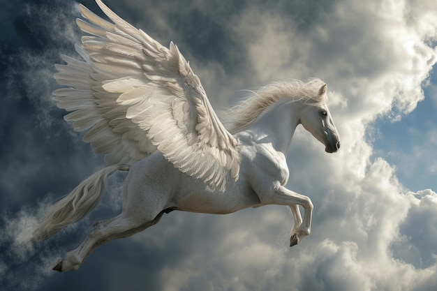 Foto weißer pegasus erzeugt ai