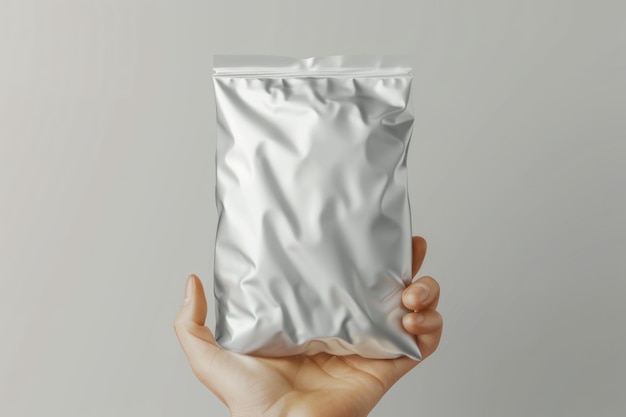 Weißer Snack-Taschen-Mockup für die Logo-Design-Präsentation