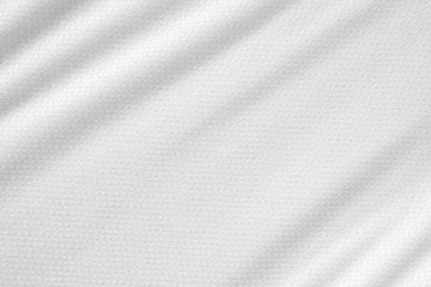 Weißer Sportbekleidungsstoff Fußballhemd Jersey Textur Hintergrund