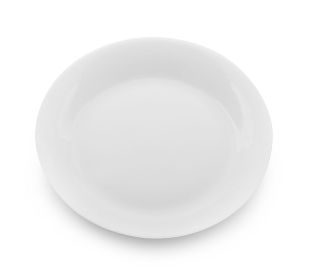 Weißer Teller auf Weiß.