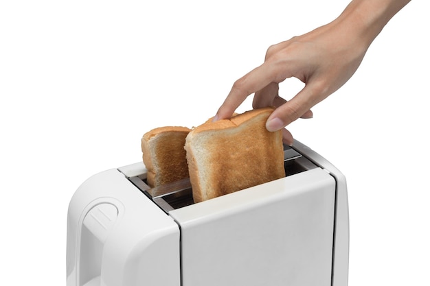 Weißer Toaster getrennt auf Weiß