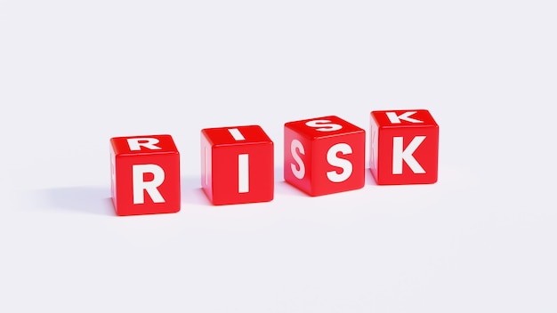 Weißer und roter Risiko-Kreuzworträtsel mit weißem Hintergrund