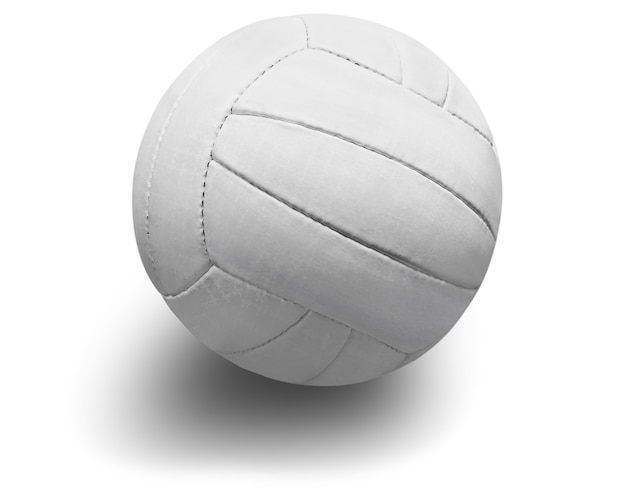 Foto weißer volleyballball, nahaufnahme auf weißem hintergrund