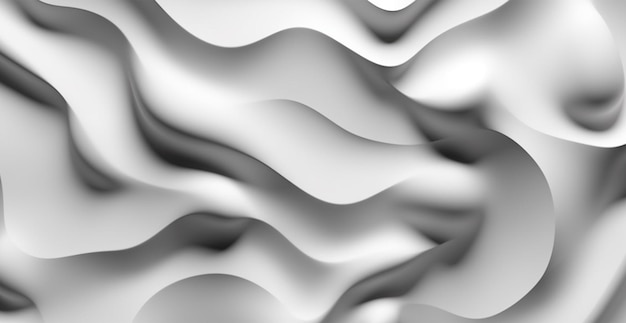 Weißer volumetrischer abstrakter Hintergrund, geschwungene Linien und Formen AI-generiertes Bild