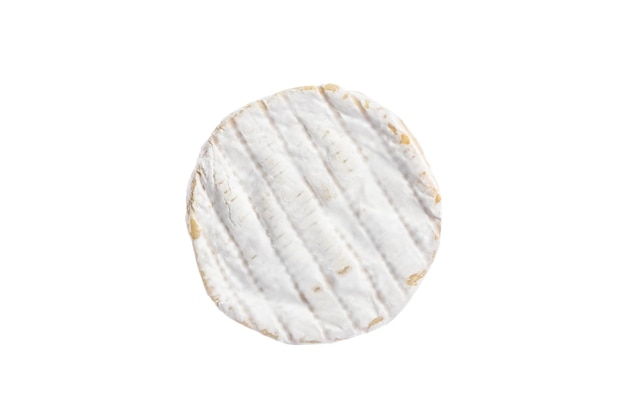 Weißer weicher Brie-Käse Camembert isoliert auf weißem Hintergrund Draufsicht Rundes Milchprodukt