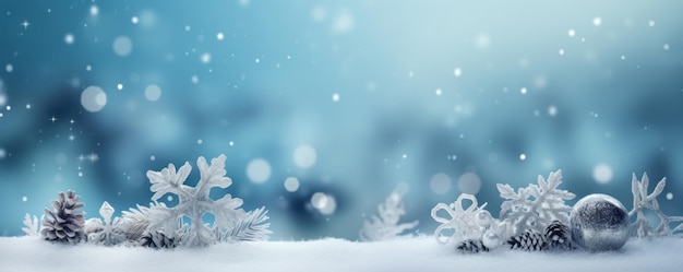 Weißer Winterhintergrund mit Schnee und Tannenzapfen Illustration AI GenerativexA