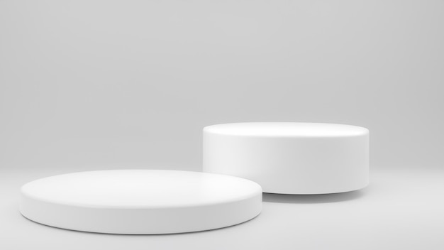 weißer Zylinder Podium Podest Produkt-Anzeigeplatform für Produktplatzierung Hintergrund 3D-Rendering