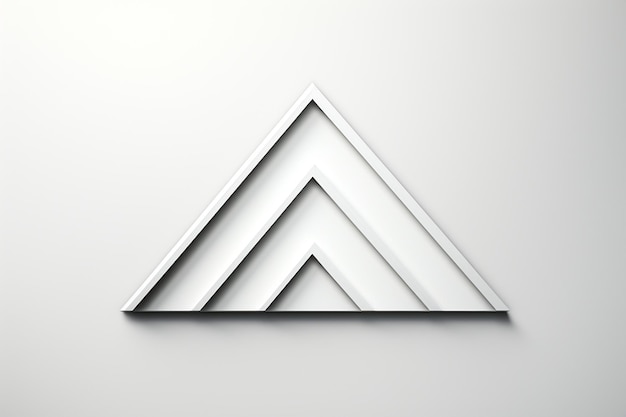 Foto weißes dreieck auf weißem hintergrund 3d-rendering-mockup