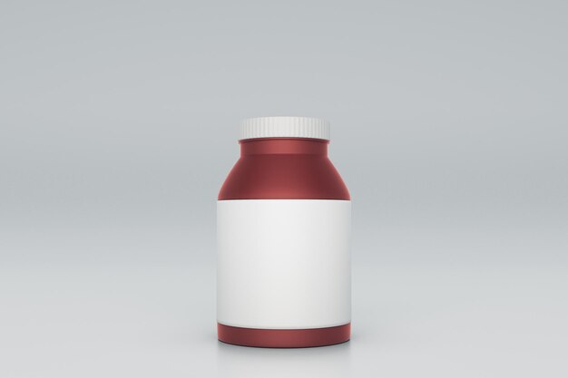 Weißes Etikett der roten Flasche
