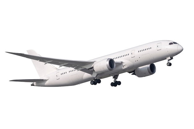 Weißes Flugzeug mit Düsenmotor