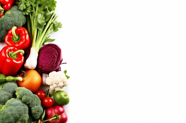 Weißes Gemüse Lebensmittel Obst Vegetarisch Grün isolierte gesunde Tomaten Landwirtschaft Hintergrund Generative KI